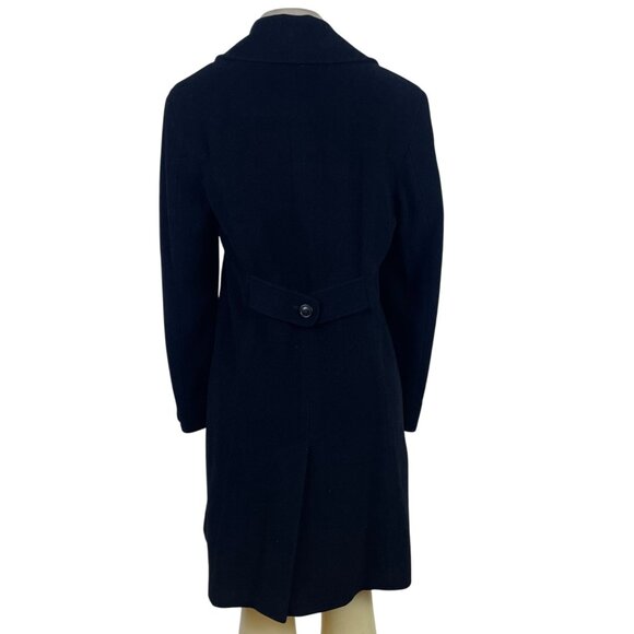 Cole Haan Womens Black Wool Blend Button-Up Long Coat Size 8 - Picture 3 of 10